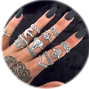 🆕NIP:BOHO/SOHO Knuckle Ring Set- VNTG 👀 13 pcs